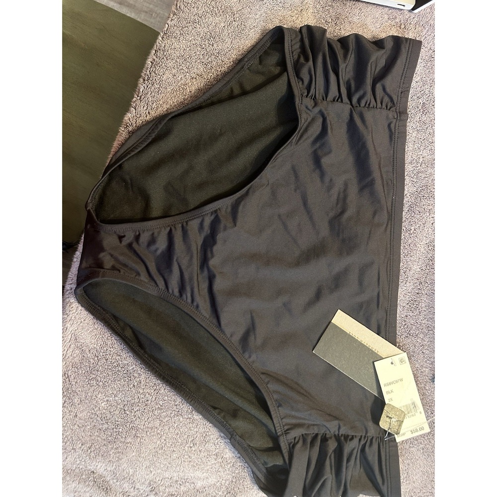 Kenneth Cole Reaction Plus Size Bikini Bottom, Black, Women's 2X NWT